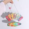 Colorful Summer Slippers Hanging Signs Funny Wooden Slippers Decoration  Hawaiian Decorations