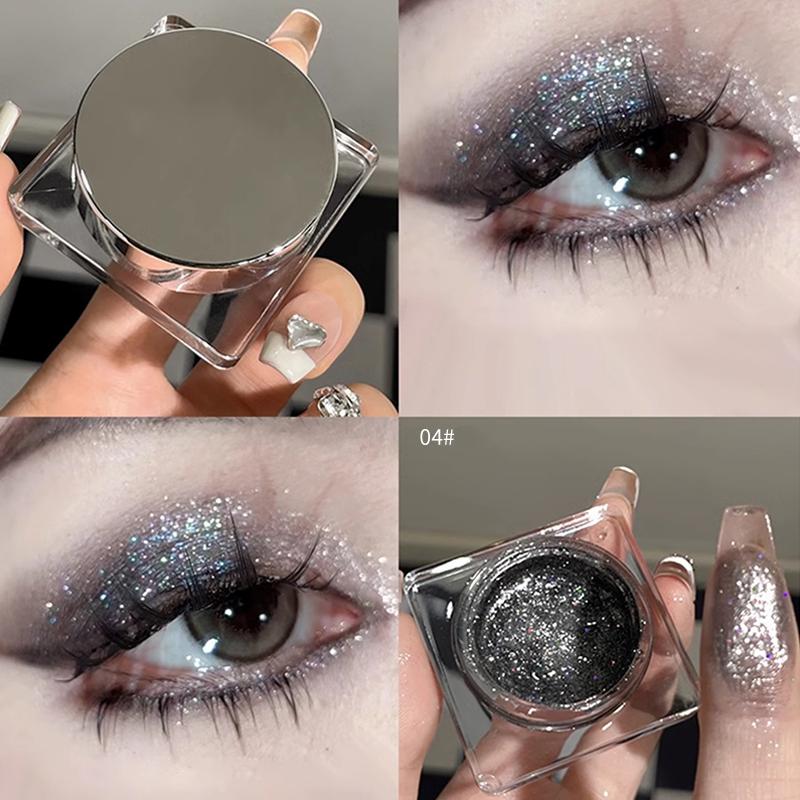 Палитра теней для век Glitter Punk Smoky Black, металлик, темно-серебристые тени для век, хайлайтер, перламутровые пигменты, косметика