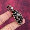 Evil Eye Labradorite Pendant Copper Wire Wrapped Rainbow Moonstone Jewelry