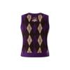 Levis Diamond Pattern Round Neck Sleeveless Knit Sweater Women Sweater Purple A4239-0000