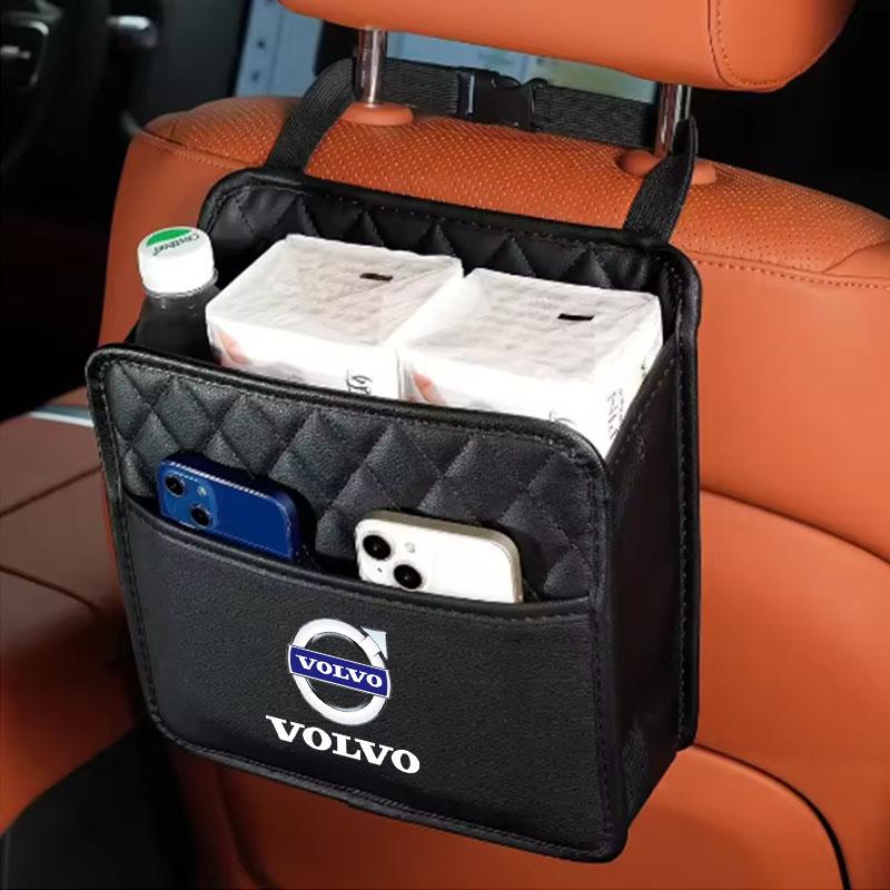 rkwad2 Car Seats Storage Bag Tissue Water Cup Pockets Stowing Tidying for Volvo RDESIGN S60 S90 XC40 XC60 XC90 AWD Car Accessories