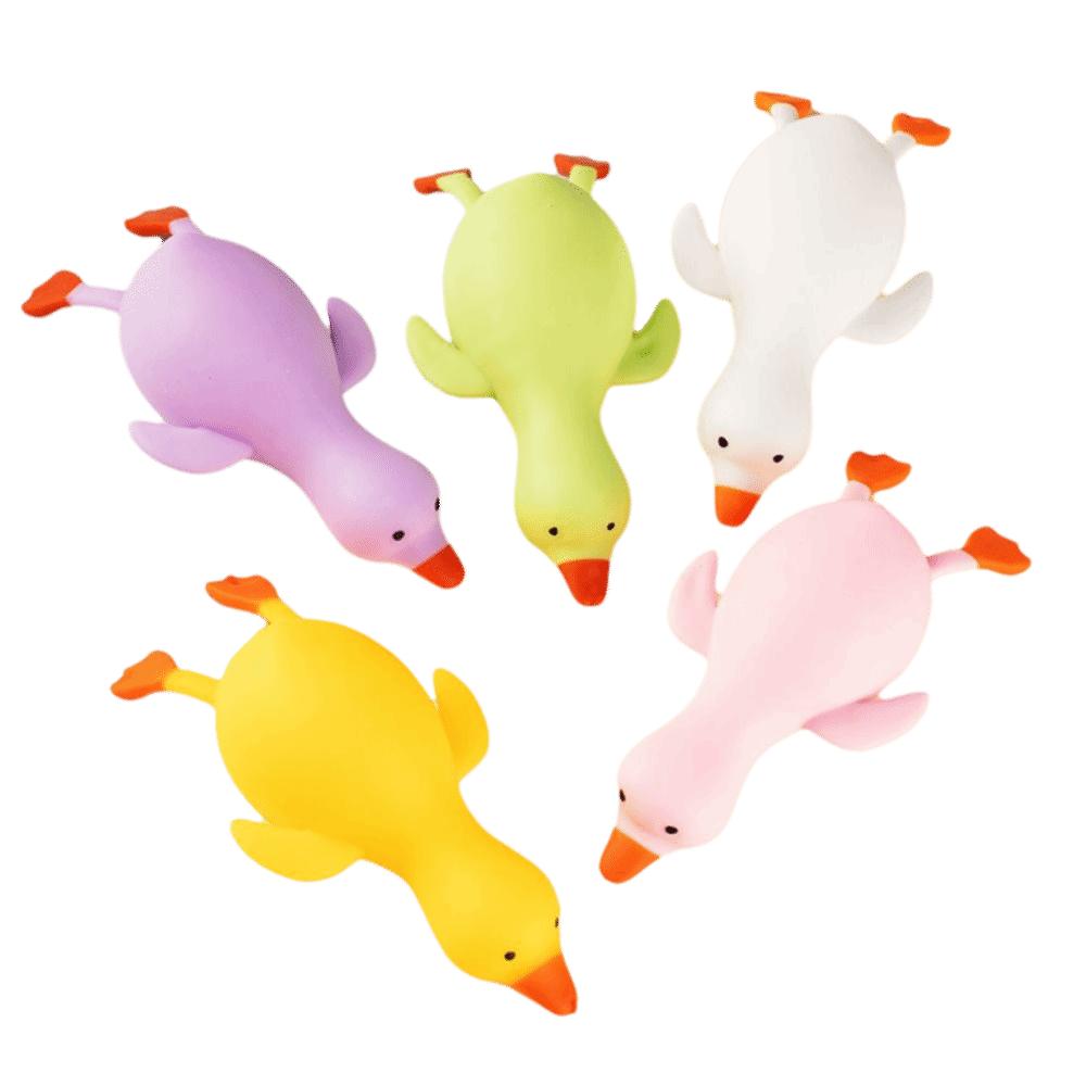 Цыпленок-пищалка разноцветный Le Squishy текстура Функция растяжения Утка-антистресс Веселый дизайн Трансформируемая утка Сенсорная для взрослых