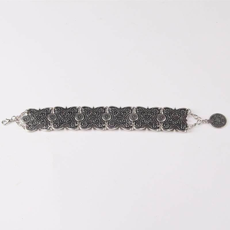 Модный Цыганский Браслет Хиппи Бохо Поп Античная Серебряная Монета Коренастый Племенной Браслет