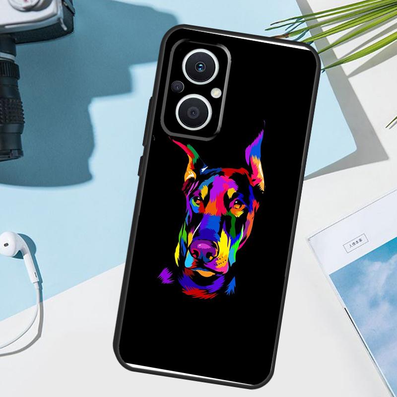 Cartoon Doberman Dog Cover For OPPO Reno 13 F 14 10 11 12 Pro 12F 11F 14F 7 8 Lite OPPO Find X8 X6 X5 X9 Pro Case