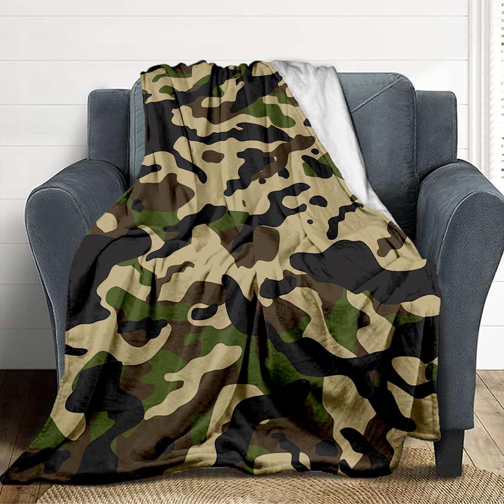 Camouflage Flannel Blanket Throw Blanket Soft Warm Sofa Bed Camping home Decor Unique Christmas Gift C9261347
