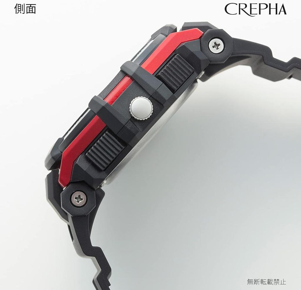 CREPHA Аналогово-цифровые Идеально подходят для повседневного ношения Водонепроницаемость до 5 Полиуретан Т-СПОРТ Мужские и Часы, Многофункциональные, Использование, АТМ, Ремешок, Красный, TS-AD253-RD