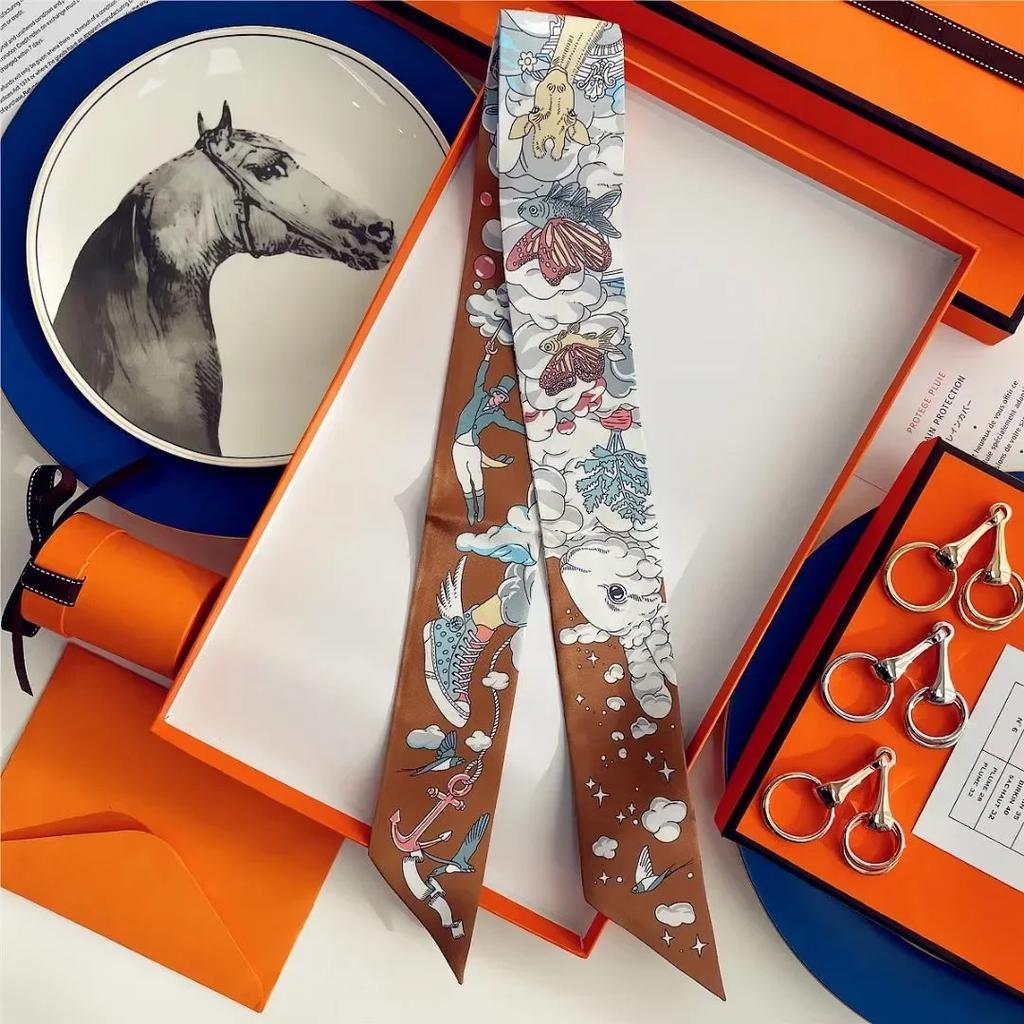 100% Mulberry Silk Ribbon Long Hair Bows Scarf Headscarf Fashion Hair Ties Ribbons Multifunctional Headband Bandana Hair