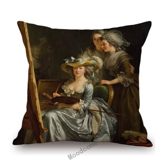 French Madame British Duchess Princess Rococo Oil Painting Art Royal Court Hotel Lobby Wall Decoration Pillow Case Cushion Cover