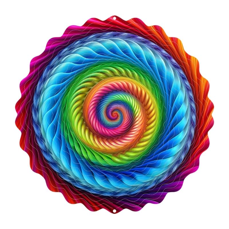 Handcrafted Colorful Rotating Wind Chimes Metal Outdoor Decoration Easy To Hanging Decorative Pendant Accessories