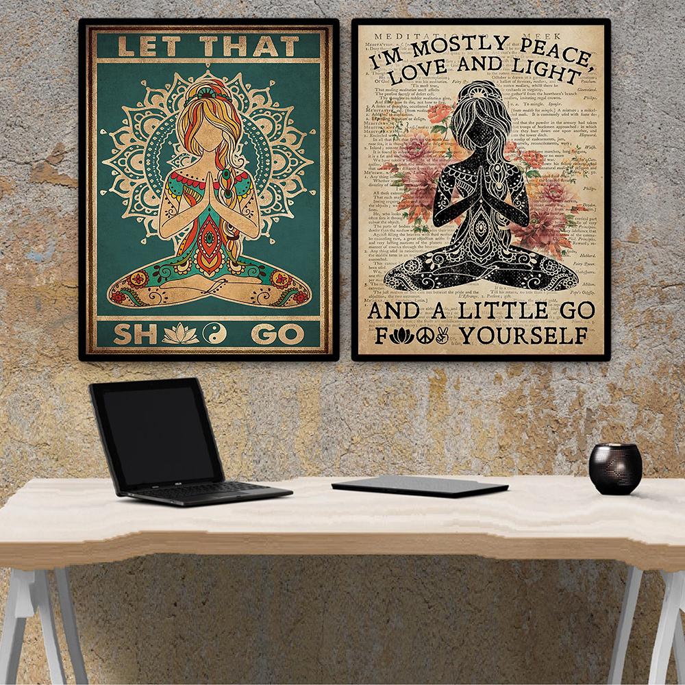 Абстрактная Будда Йога Медитация Живопись На Холсте Искусство Мотивационная Цитата Плакат Буддизм Печатает Плакат Для Гостиной Украшения Дома