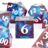 7 Pcs Blue Red Resin White Number Sharp Edge Dice Polyhedral Dice Suitable for Role-Playing RPG    Board Game