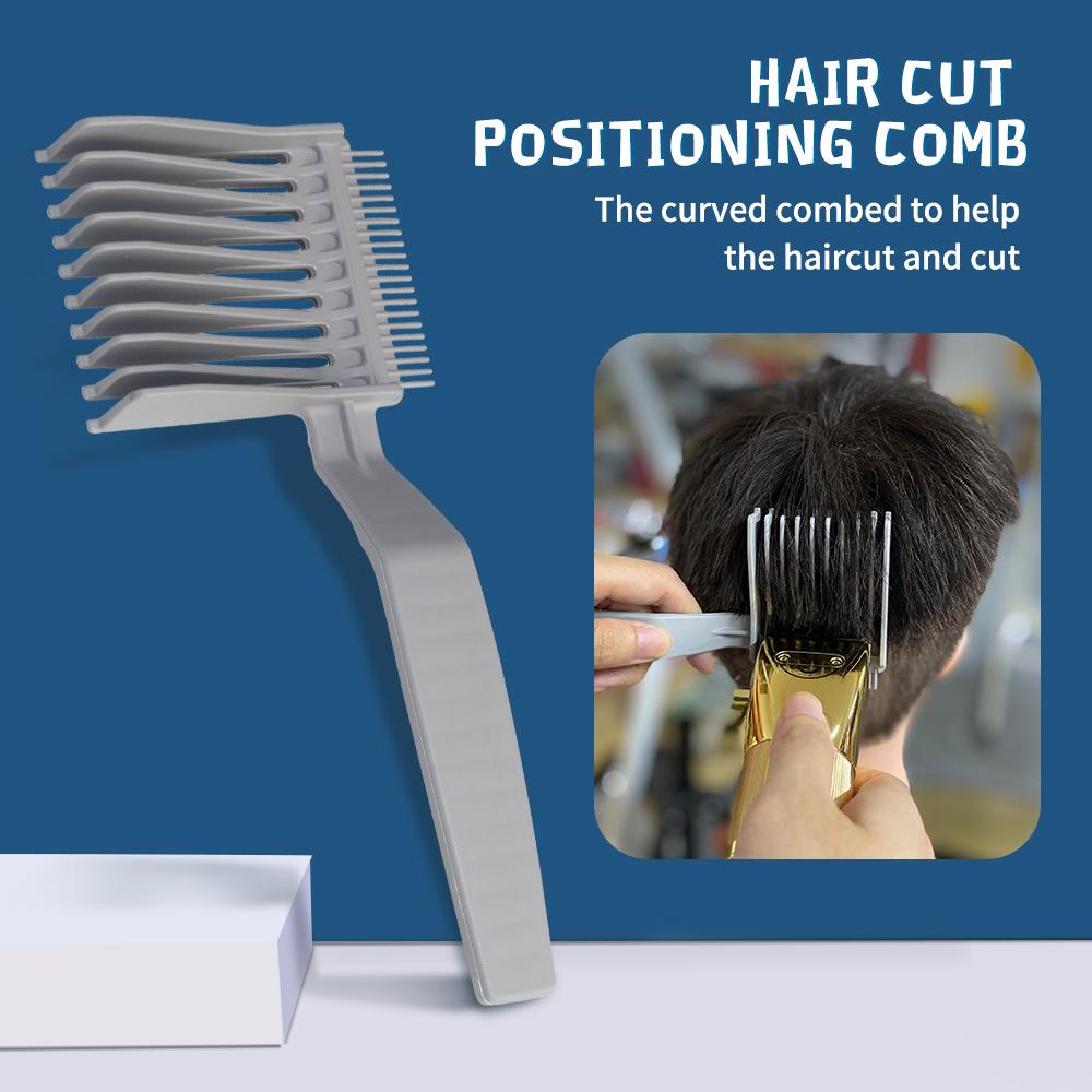 New Arrivals Professional Barber Hair Cut Curved Positioning Comb Comfortable Handle Design Hair Clipper Comb Hairdresser Tools