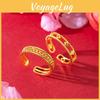 And Fresh Sweet Adjustable Open Ring In Eyecatching Interlocking Brass Gold Plating For Women