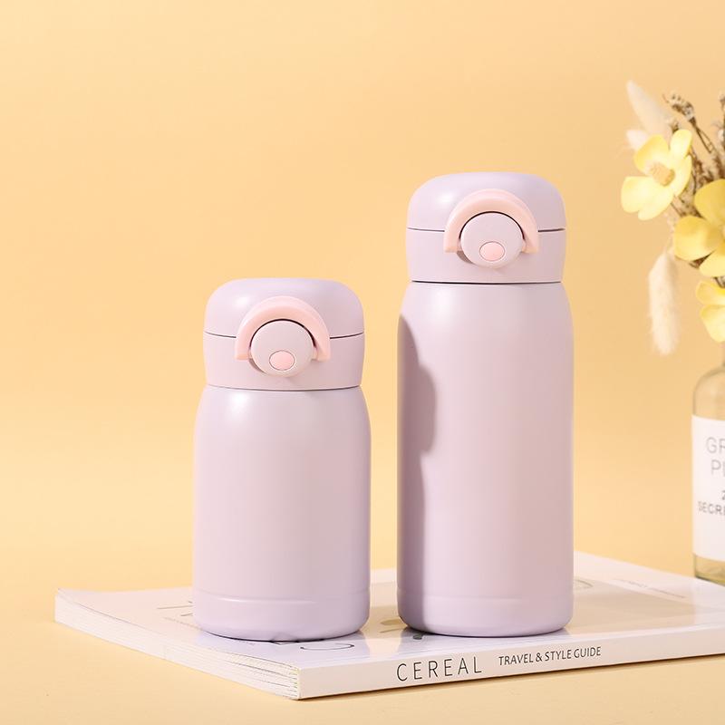 304 Stainless Steel Thermos Cup with One-button Elastic Cover Car Cup for Students To Drink Simple and Fashionable Water Cups.