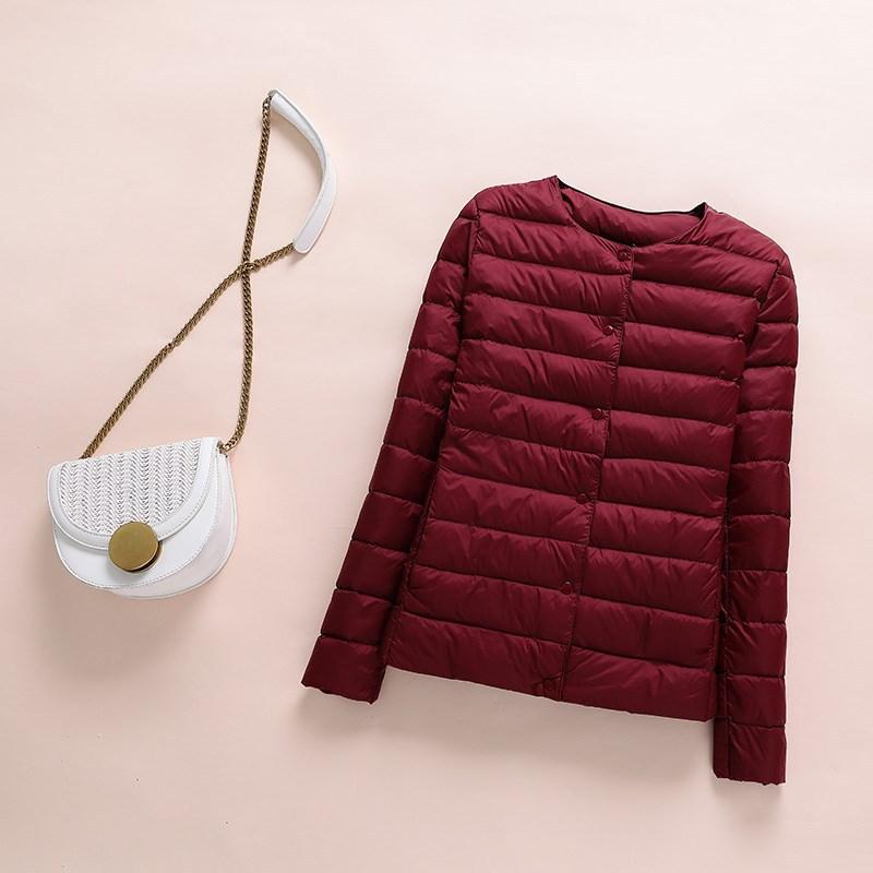Зимняя женская пуховая куртка Ультралегкое пальто на утином пуху Короткая осенняя тонкая короткая куртка-пуховик