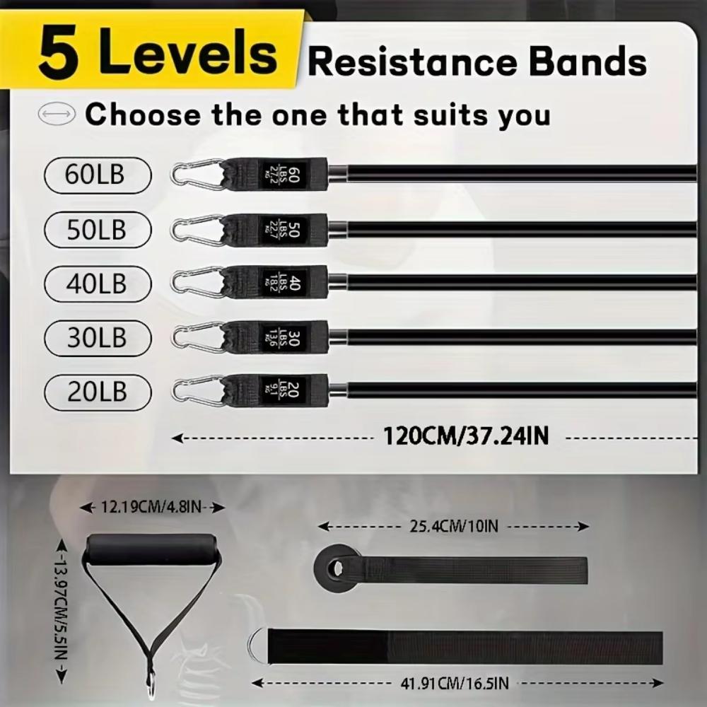 Resistance Strap Set Sports Strap with Door Anchor Handle Handbag Leg and Ankle Straps for Resistance Training Unisex 3