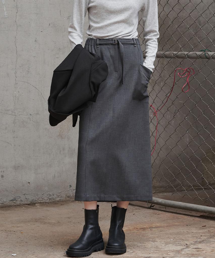 Marop 3107 Stretch H-Line Skirt (Dark Gray)