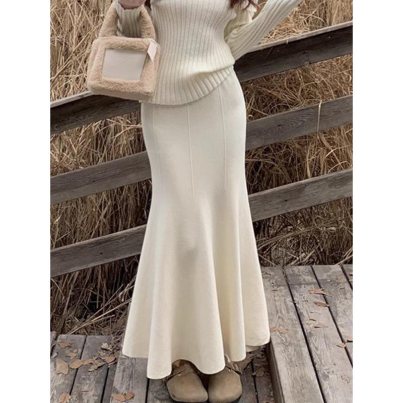 "Women's High-Waist Fishtail Skirt - 2024 Autumn/Winter Collection"