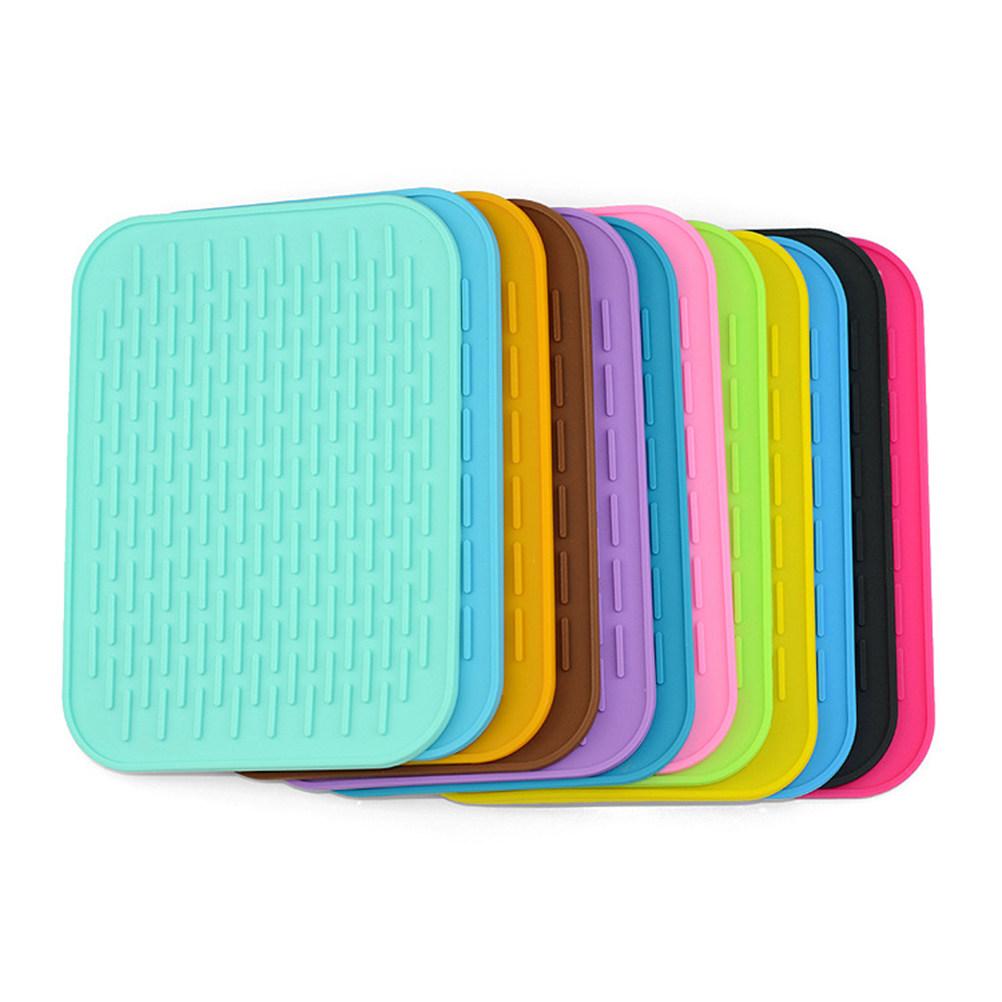 Silicone Heat Resistant Mat Colorful Non-Slip Kitchen Pot Holder Hot Pad Silicone Table Mat Cooking Cushion Placemat