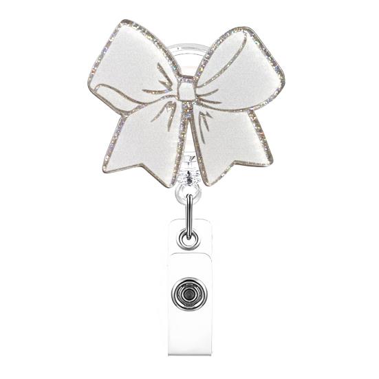 Катушка-бейдж для удостоверения личности, вращающийся на 360 градусов зажим, сверкающий нескользящий выдвижной держатель для бейджа, зажим для врача, медсестры, медицинского персонала, офиса