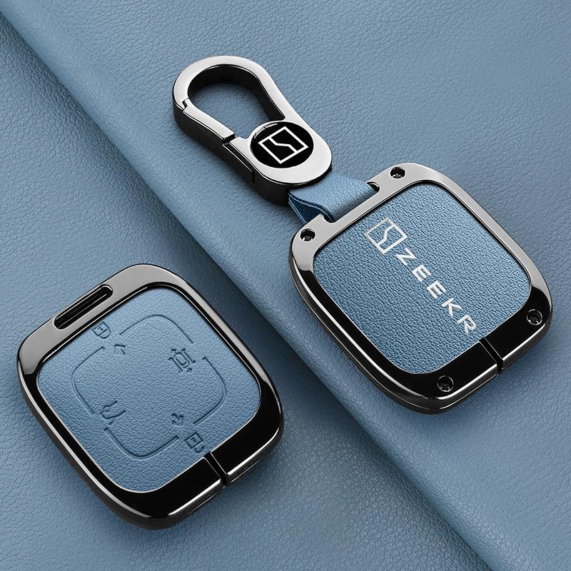 Zeekr 7X 007 001 Fr 009 Брелок Чехол Корпус для Автомобиля RC Чехол-брелок Сплав Цинка Кожаный Чехол для Автомобильного Ключа Защитный Чехол Автоаксессуары