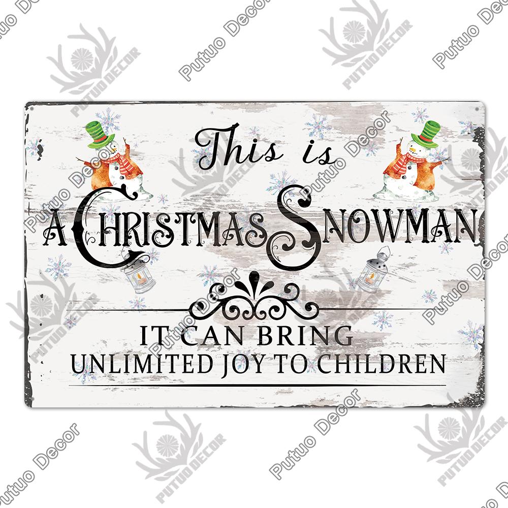 Decor Christmas Vintage Tin Sign Plaque Metal Retro Plate Poster for Club Living Room Kitchen Home Wall Art Decoration