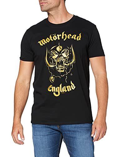 Motorhead Men's England Classic Gold T Shirt, Black, S UK