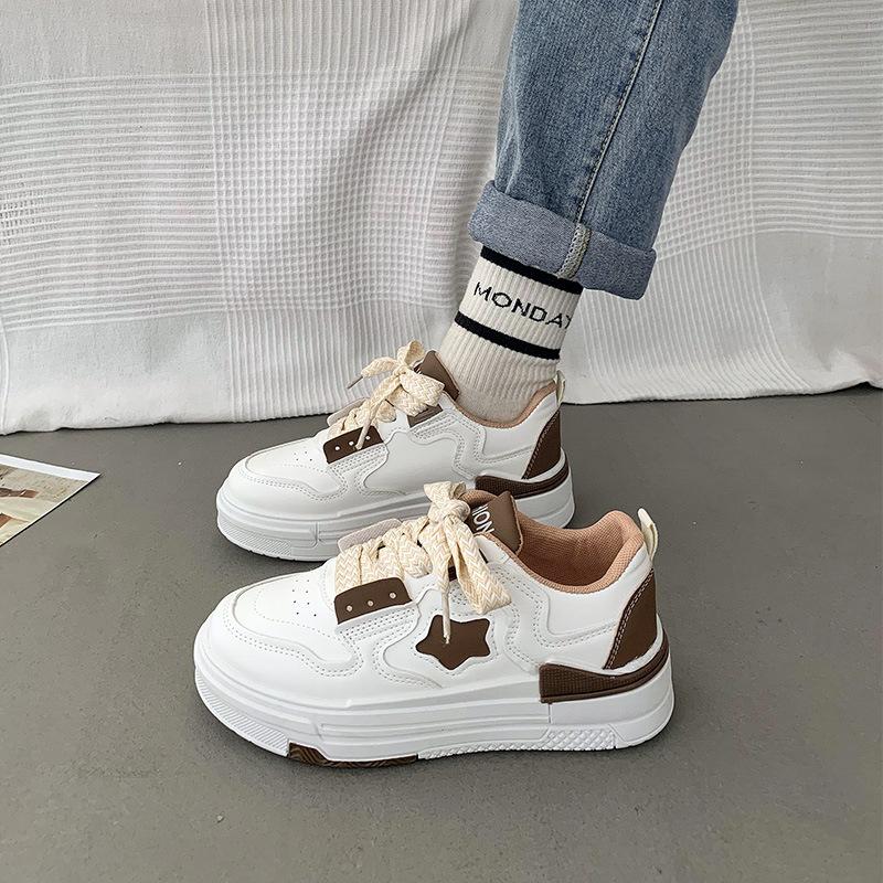 Оригинальные туфли-звездочки, маленькие белые туфли, женские, весна 2025, новые, нишевые, шикарные, популярные, универсальные, спортивные и повседневные кеды