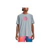 Under Armour Curry Series Logo Print Crew Neck Basketball T-Shirt Men Tops Blue 1378028-465