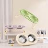 Non Slip Stainless Steel Double Bowl Pet Food Dish With Anti Spill Design For Cats And Dogs Durable Easy Clean