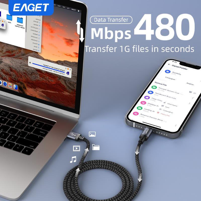 USB-A - Lightning USB-кабель для быстрой зарядки iPhone 14/13/12/12Pro/12ProMax для iPad Airpods