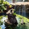 Halloween Fishing Witch Figurine Spooky Cartoon Home Office Desktop Holiday Statue Resin Sculpture Party Decoration