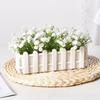 Rustic Style Fence Flowerpot Greenery Container Flower Arrangement Flower Pot Basket  Home