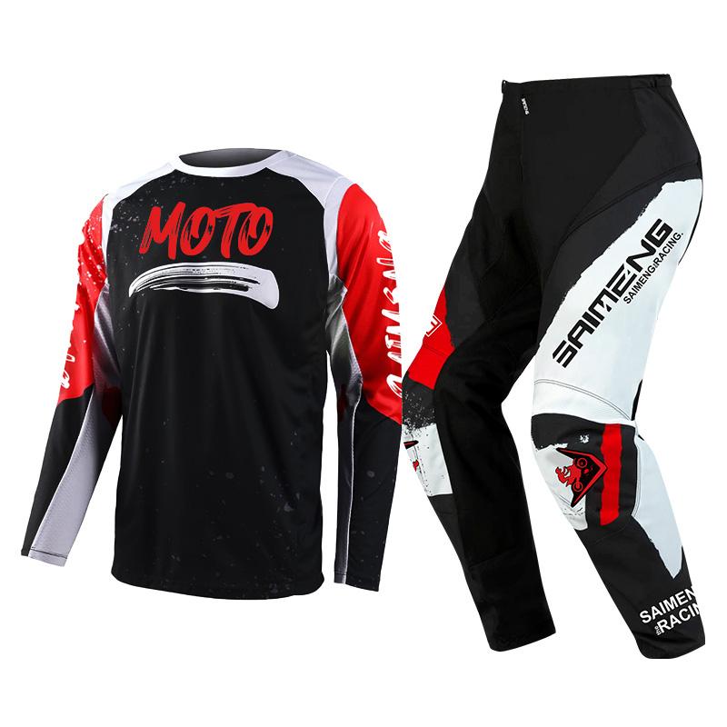 Комплект экипировки для мотокросса для детей 4 5 6 7 8 9 10 11 12 13 лет Молодежный детский мотоциклетный костюм для мальчиков и девочек, майка, штаны, гоночный костюм для бездорожья, эндуро, мотокросса, горного велосипеда