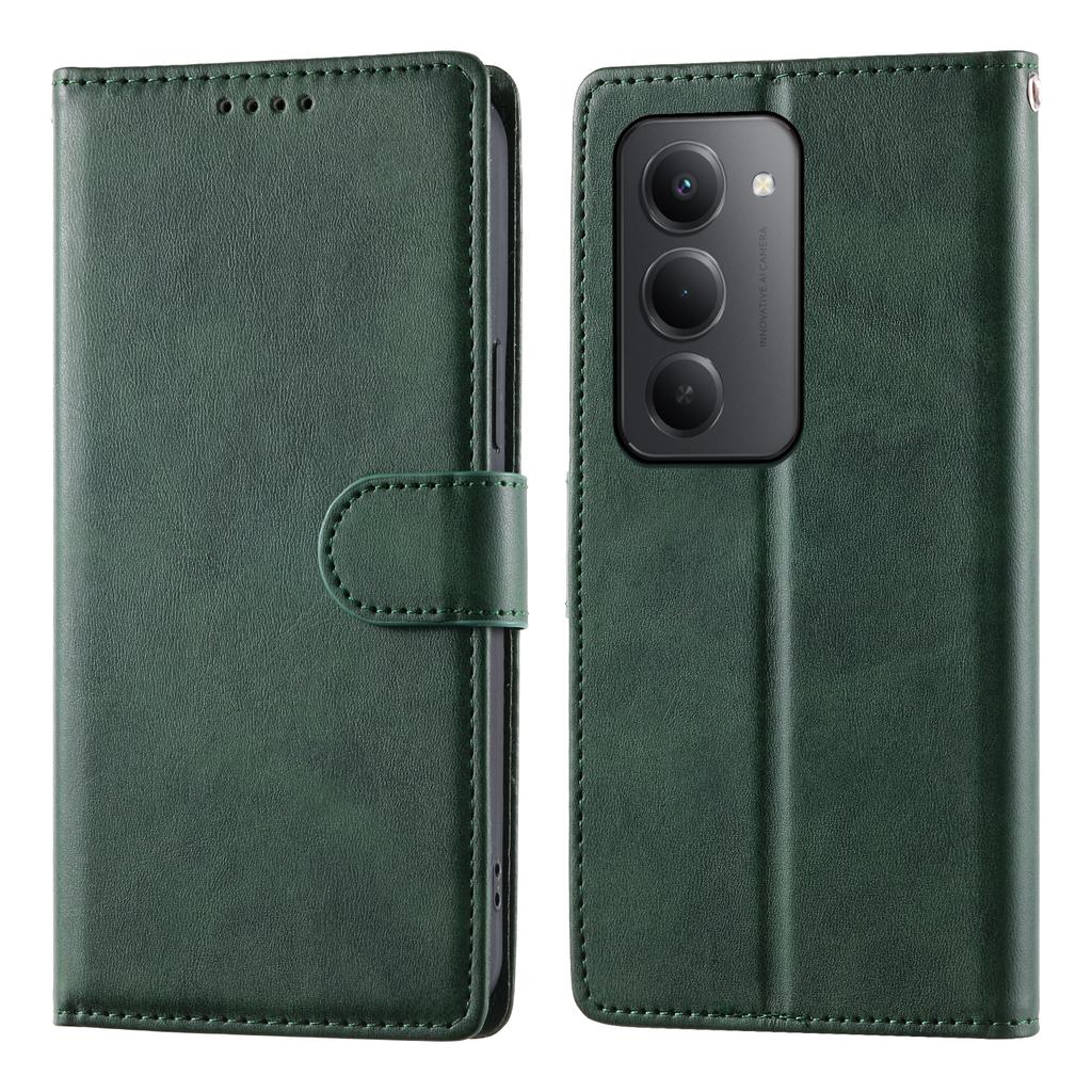 Для Xiaomi Redmi 15 5G (Глобальный) (169 мм) Чехол-кошелек с подставкой, текстура теленка, ПУ-кожа, чехол-книжка для телефона с ремешком на запястье