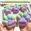 Радужный градиент игрушка для сдавливания кошачьей лапой Медленный отскок Игрушка для сдавливания кошачьей лапой Розыгрыши