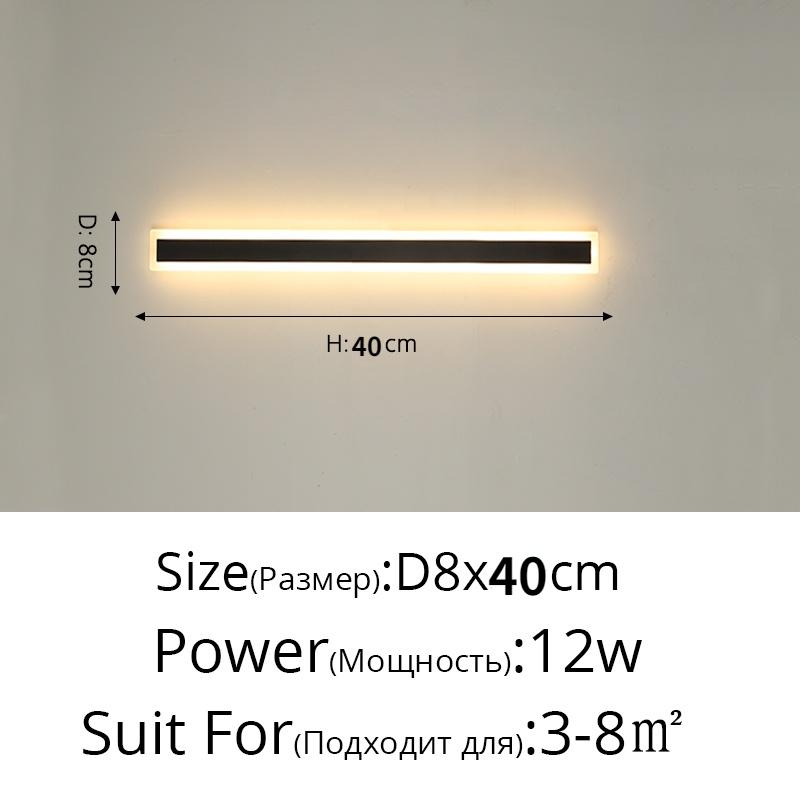 Наружные водонепроницаемые современные светодиодные настенные светильники для гостиной, спальни, коридора, крыльца, черные лампы для внутреннего освещения