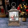 Рождественский фонарь с ретро-рамкой и встроенной елкой, снеговиком, оленем, статуэтка, работающая от батареек, ночник, настольное украшение