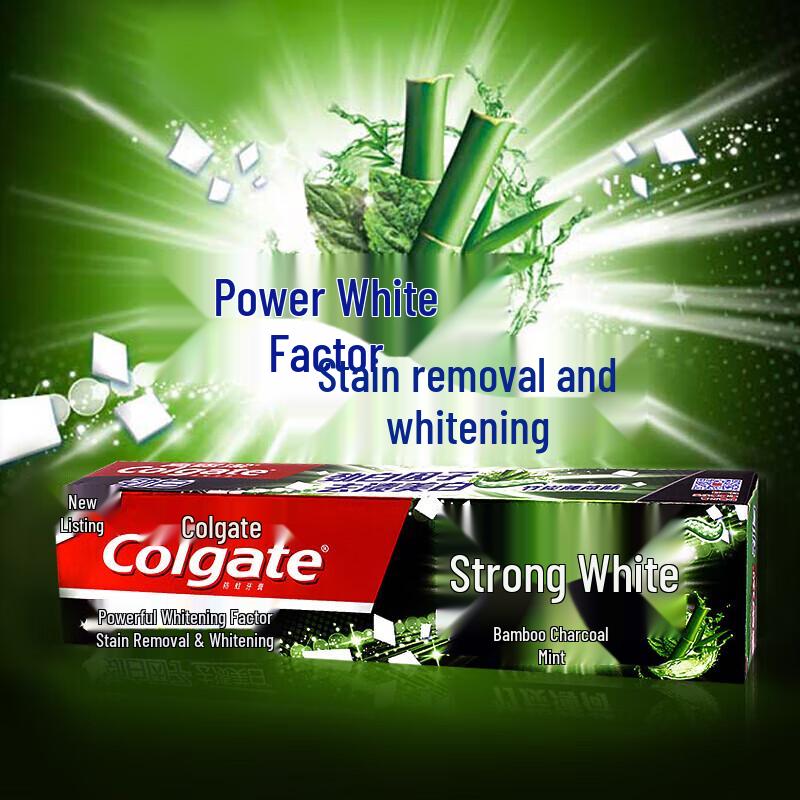 Colgate Мощная белая бамбуковая угольная мятная зубная паста