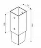 Pillar base, hammer-in anchor, 70x70x750 mm