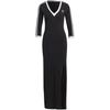 Originals Adicolor Classics 3-Stripes Maxi Dress with Colorblock V-Neck and Half Sleeves Women Dress Black IK0439