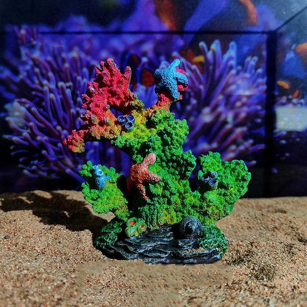 Colorful Artificial Coral Ornament Unique Coral Water Plant Figurines  For Aquarium Fish Tank