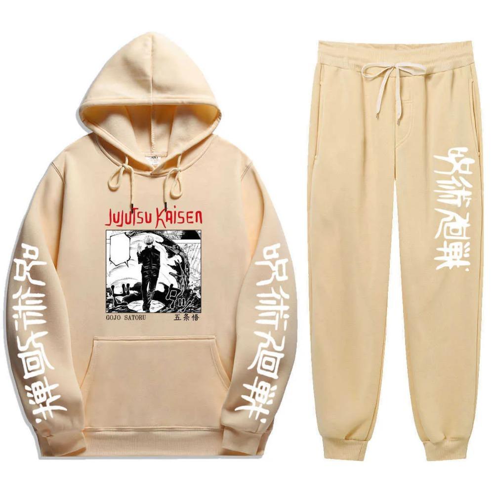 2021 Jujutsu Kaisen Anime Hoodie and Pants Sets Men Women Winter Fashion 2 Piece Set Tracksuit and Sweatpants Jujutsu Kaisen Sui X0909