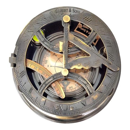 Brass Nautical  5 inches Large Sundial Compass in Rosewood Case Top Grade Calibrated  Gift