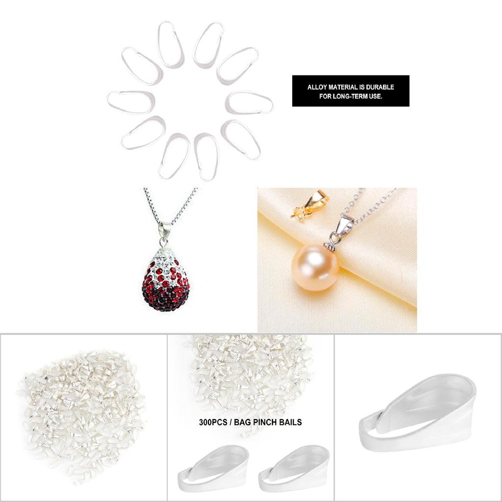 300 шт. / Пакет Подвеска Соединитель Зажимы Застежки Кнопки Ювелирная Фурнитура Сплав Застежки (Серебряный)