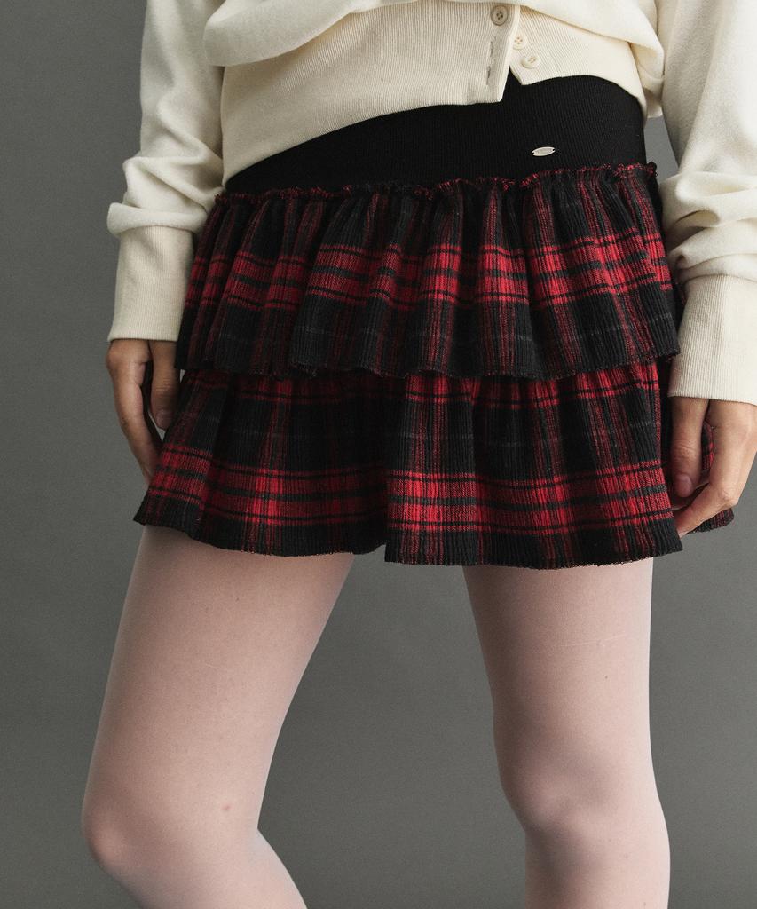 DEARSTALKER Клетчатая мини-юбка-канкан Vella - Красная