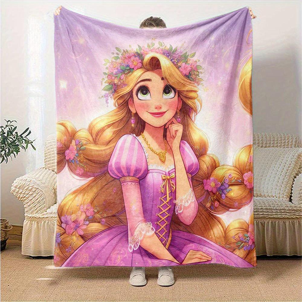 1pc Disney Princess Rapunzel Floral Crown Soft Throw Blanket Home Decorative Comforter for Bedding Room Decorationz018