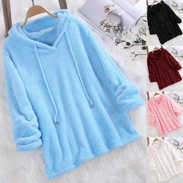 Women's Winter Plus Sizes Thickened Padded Short Pullover Tunic Cozy Casual Sweatshirt
