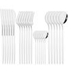 Mirror 24pcs Dinnerware Set Western Stainless Steel Cutlery Set Black Fork Spoon Silverware Set Knife Flatware Set Tableware Set