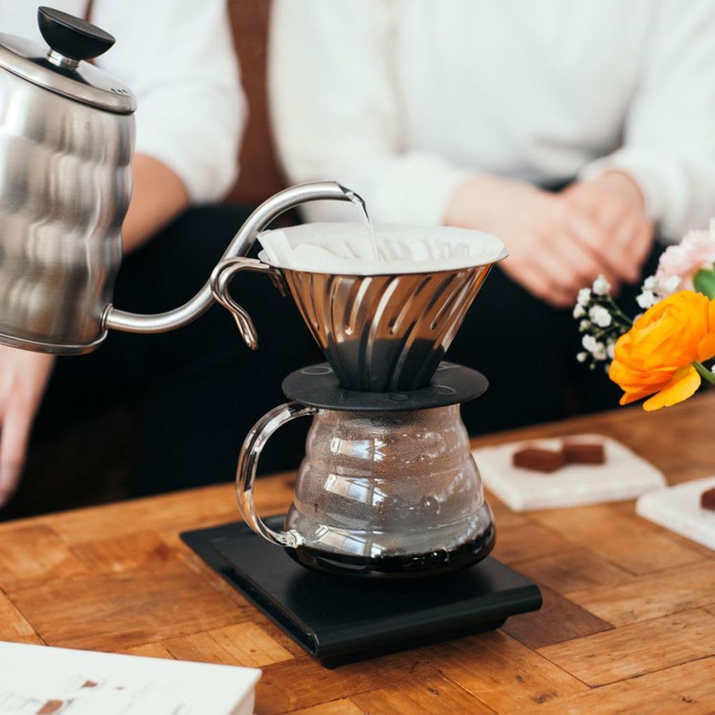 Hario V60 Металлический Дриппер Можно мыть в посудомоечной машине Серебристый 1 4 Чашки Vdmr 02 Hsv